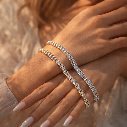 Emerald Diamond Tennis Bracelet Pack of 2