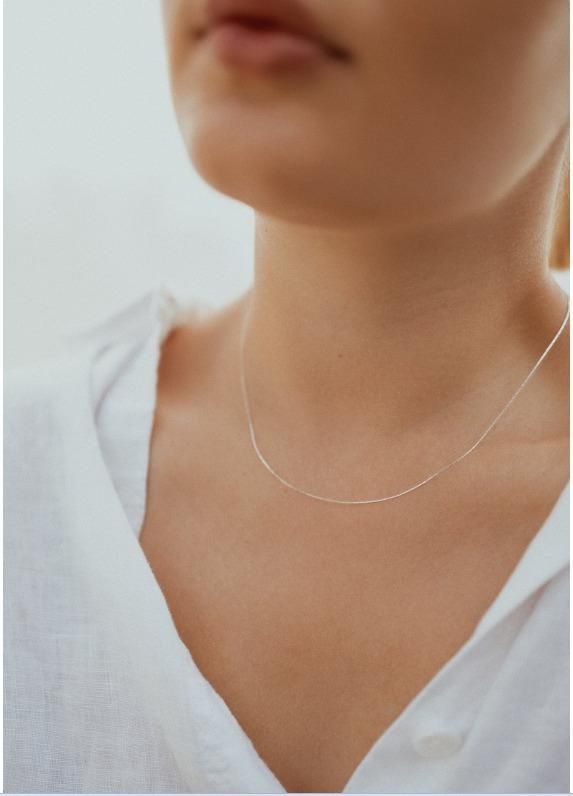 Silver Beading Chain Fine Necklace