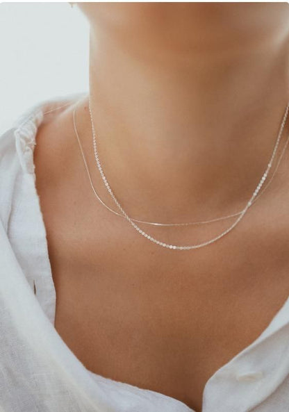 Silver Beading Chain Fine Necklace