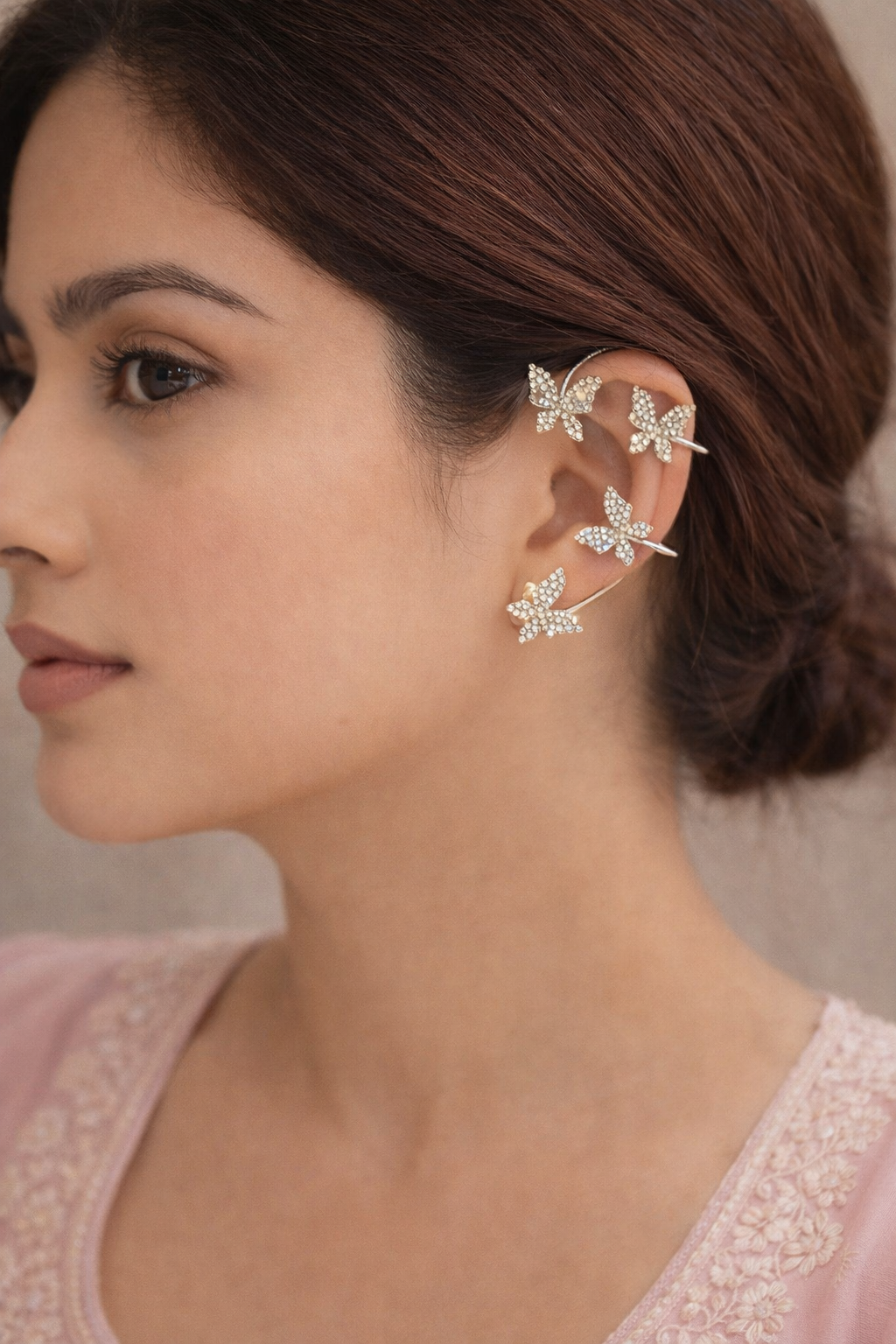 Butterfly Ear Crawler Cuff Earrings