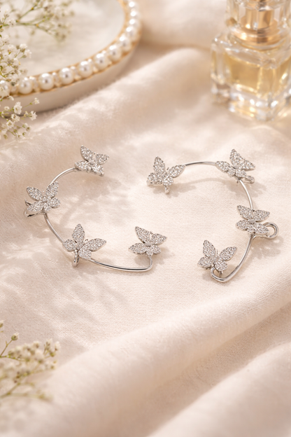 Butterfly Ear Crawler Cuff Earrings