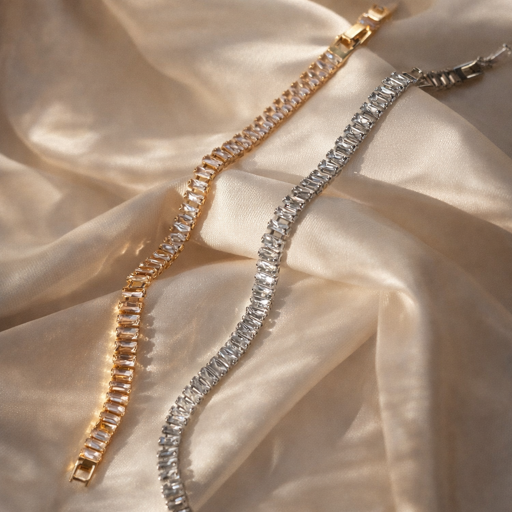 Emerald Diamond Tennis Bracelet Pack of 2