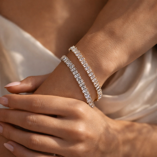 Emerald Diamond Tennis Bracelet Pack of 2