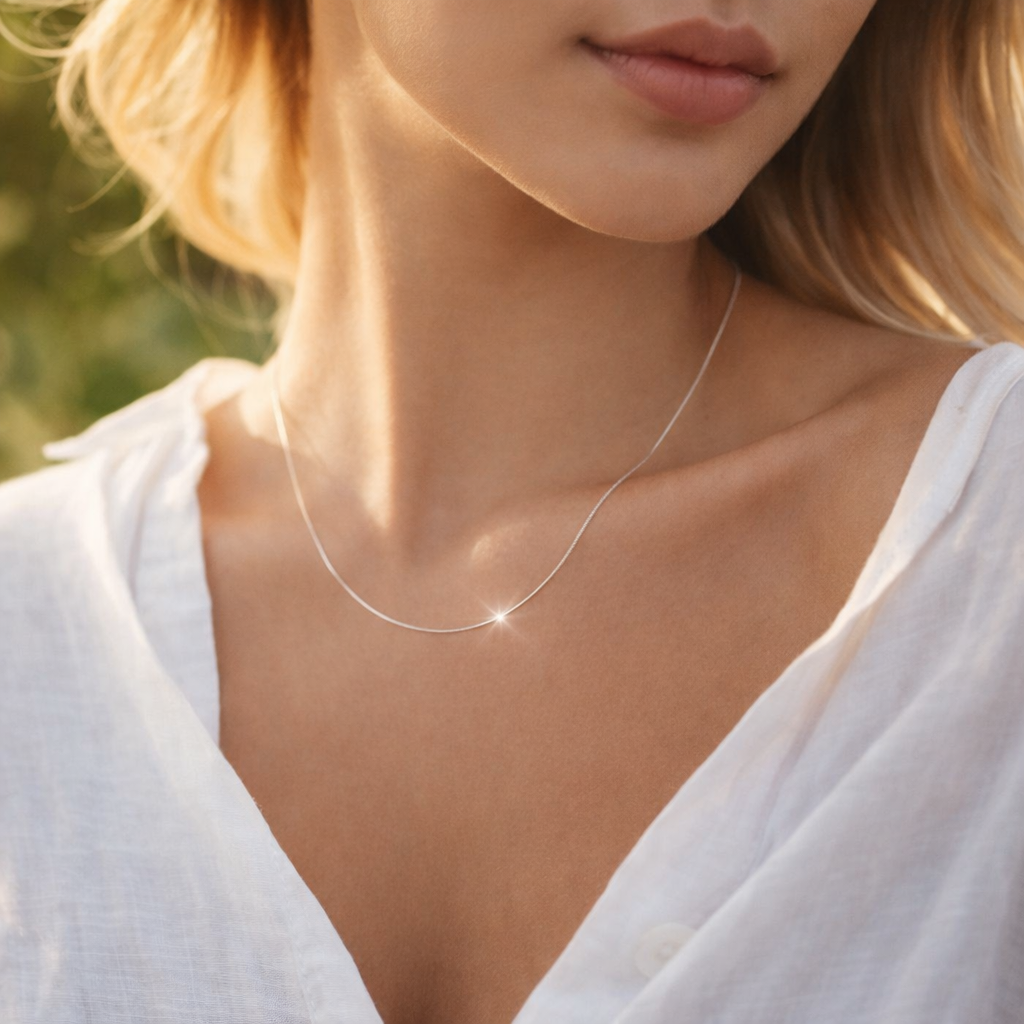 Silver Beading Chain Fine Necklace
